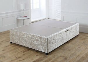 divan bed base double crushed velvet champagne divan base with drawers - no mattresses - no headboard