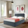 Linen Look Grey Divan Bed with Pillow Top Mattress (4)
