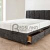 Charcoal Chenille Divan Storage Bed Set