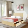 Mink linen Divan Bed Set with Coolblue spring memory foam c