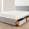 Grey Suede Divan Bed Base and Mattress