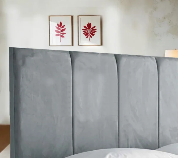 Royal Grey Suede Headboard For Divan Beds (2)