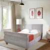 Adonis Plain Small Double Sleigh Bed With Mattress