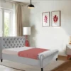 Julia Cream Naple King Sleigh Bed Frame With Matching Headboard Footboard