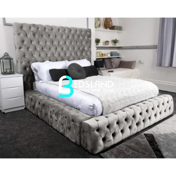 Premium Sliver modern Sleigh Bed, sleigh bed base, modern sleigh bed