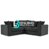 Luxury Black Velvet Corner Sofa | Pay in 3 Instalments