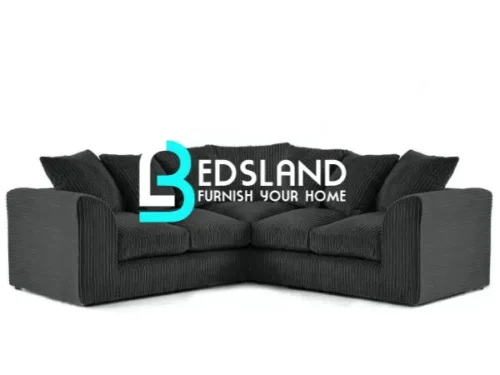 Luxury Black Velvet Corner Sofa | Pay in 3 Instalments