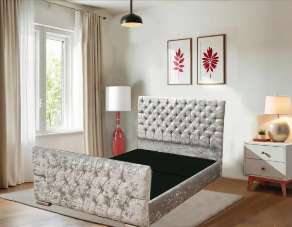 Luxury Sleigh Ottoman Bed – Available All Sizes