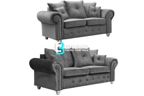 Olympia Grey Luxury Sofa ,grey velvet sofa