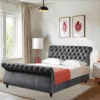Steel Plush Colorado Super King Size Sleigh Bed
