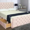 Modern Pink King Size Divan Bed With Mattress