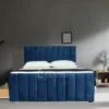 suede divan bed, blue suede divan bed