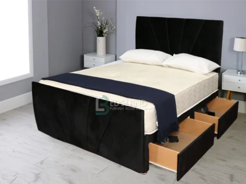 Alternative view of Luxury Divan Black Double Bed - Available in All Fabrics