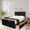 Black Divan Bed With Headboard - Scandinavian Design