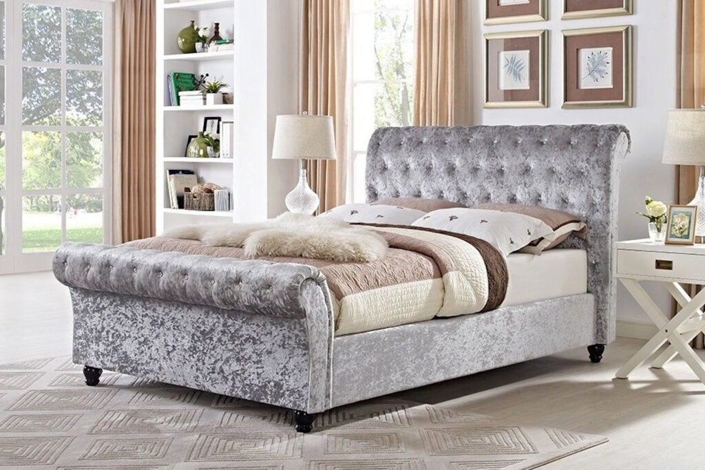 Chesterfield Sleigh Bed with Mattress