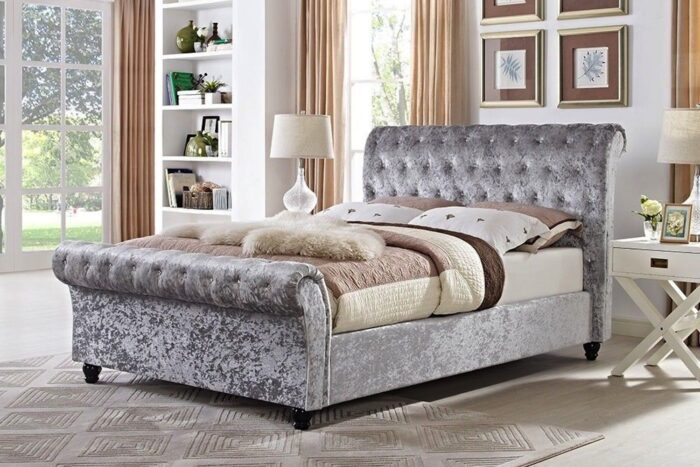 Chesterfield Sleigh Bed with Mattress