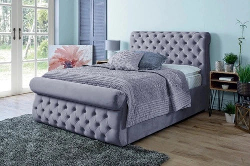 Grey Azzura Sleigh Bed