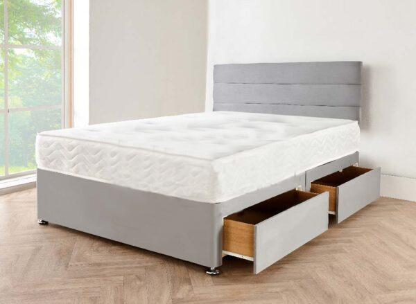 Grey suede Divan Bed