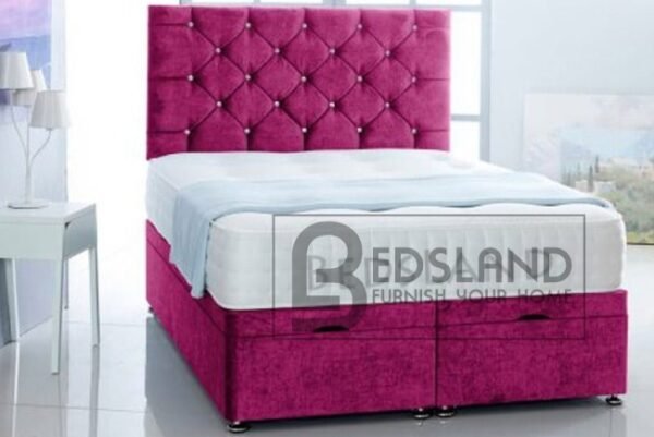 Pink velvet Divan Bed 